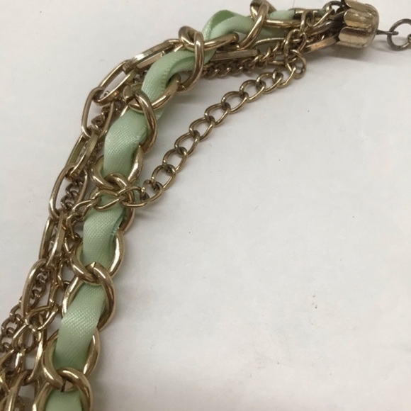 🔥3/$15🔥 Multi‎ strand Necklace gold green - Picture 6 of 8
